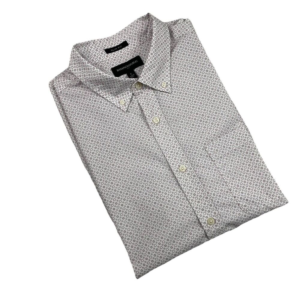 Banana Republic Short Sleeve Button Up Geometric Print-L